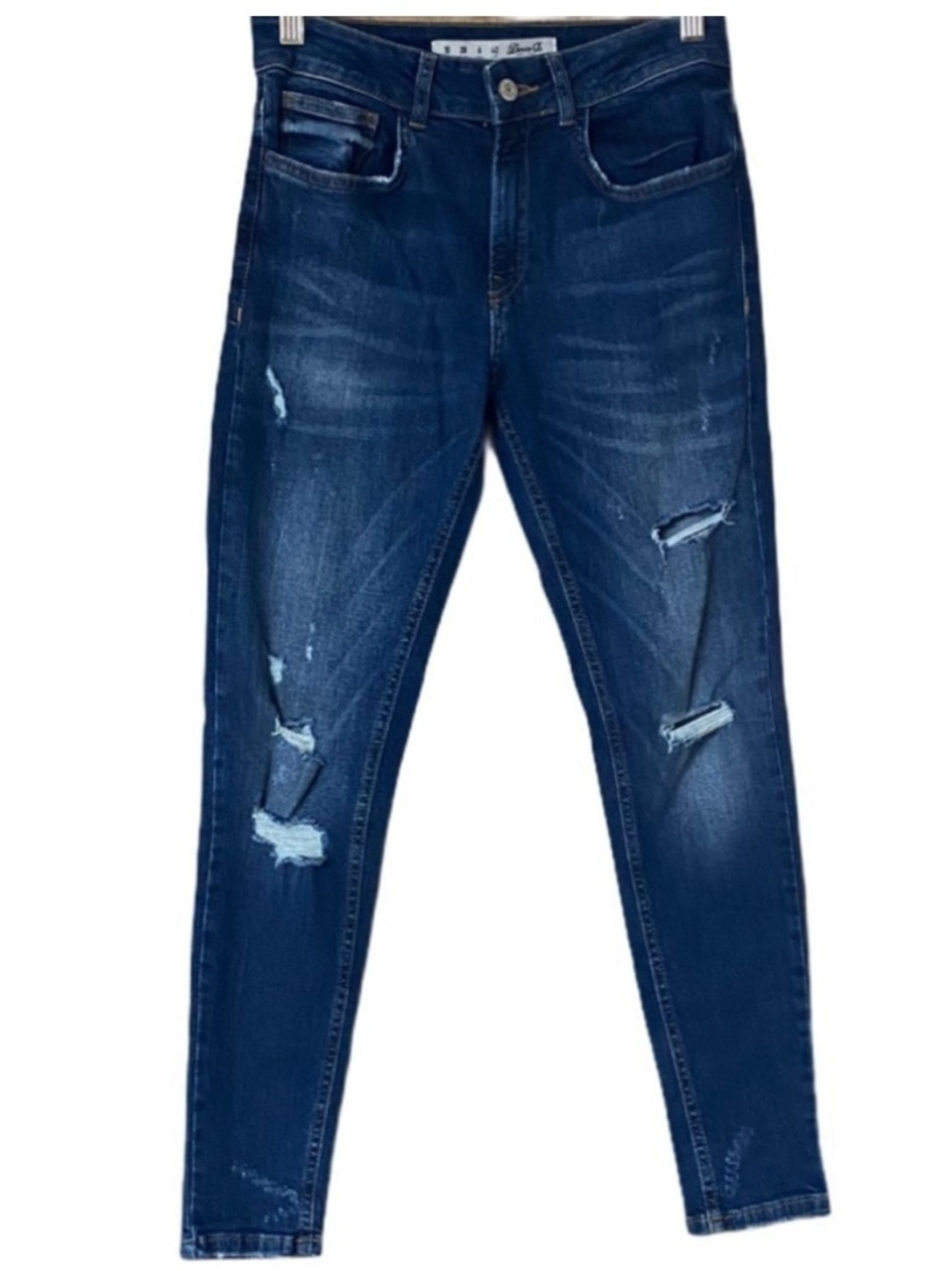 Denim&Co. distressed faded skinny fit jeans 6
